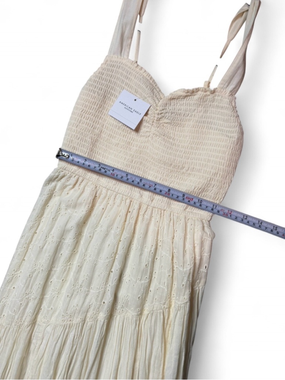 NWT American Eagle Cream Maxi Dress with Lace details - Picture 3 of 6